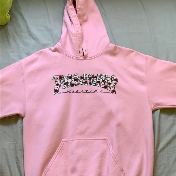 thrasher sweater pink